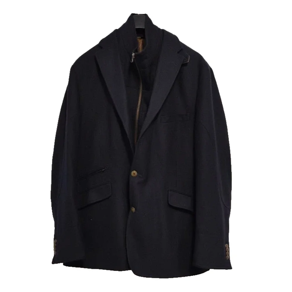 Kroon Ritchie Navy blue Hybrid Sport Coat Blue Blazer Wool Cashmere 46R $425 - Picture 3 of 16